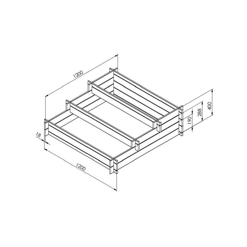 Three Tiered Planter - Brown by EKJU