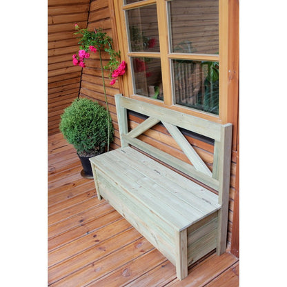 Balcony Storage Bench  - 2 Seat Green Tint by EKJU