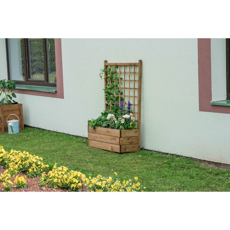 Flower Box Planter Trellis - Brown by EKJU