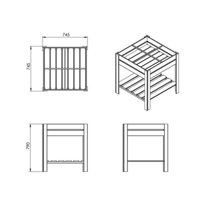 Four Section Raised Planter - Brown by EKJU