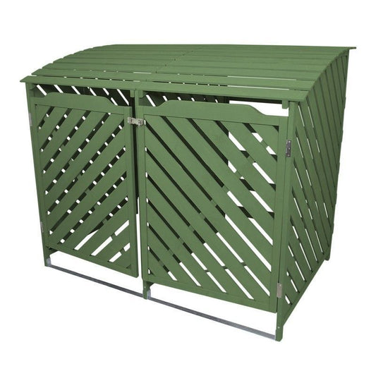 Raven Double 4' 10 x 3' Pent Wheelie Bin Store - Classic Sprayed Vented