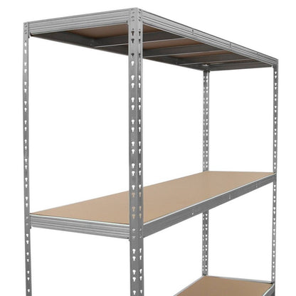 Galvanised Steel & MDF Shelving Unit 200cm - Silver Heavy Duty 200cm by Raven