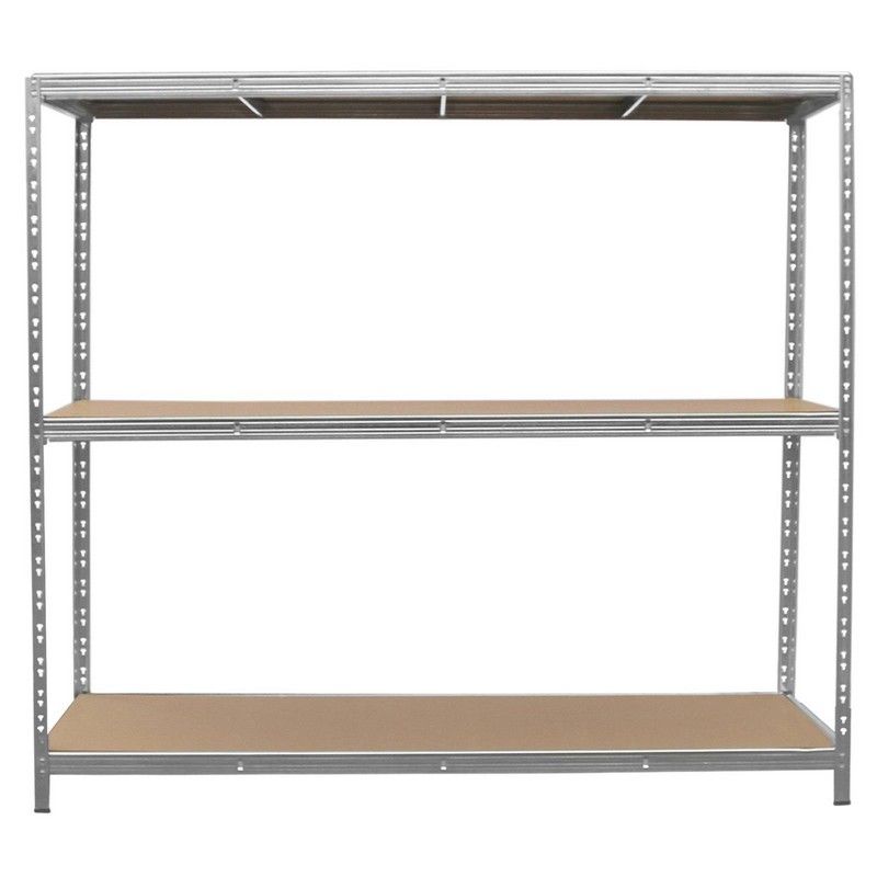 Galvanised Steel & MDF Shelving Unit 200cm - Silver Heavy Duty 200cm by Raven