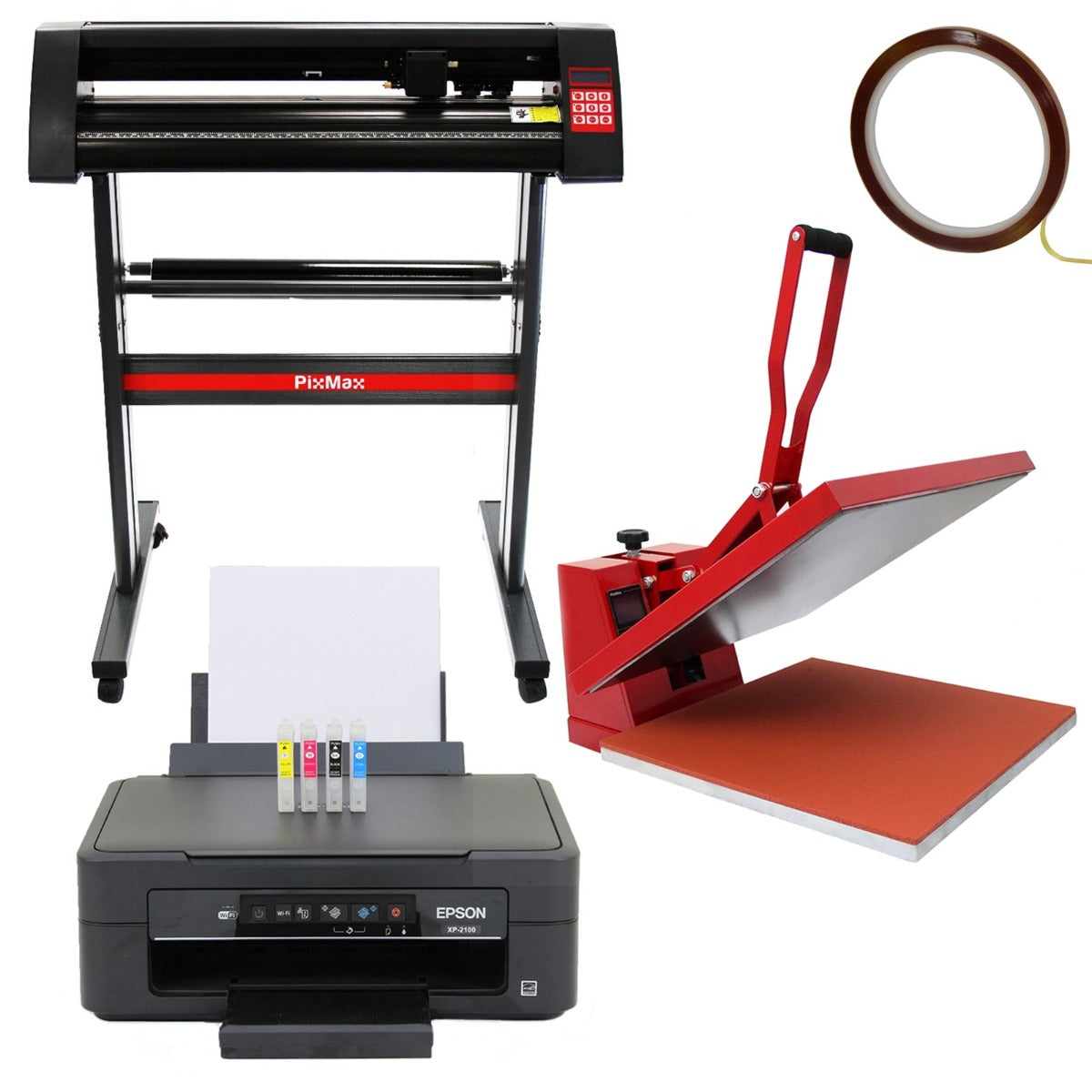 50cm Clam Press, 720mm Vinyl Cutter & Epson Printer