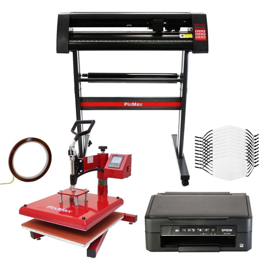 10 Face Masks, Swing Heat Press, Epson Printer, Vinyl Cutter & Signcut Pro