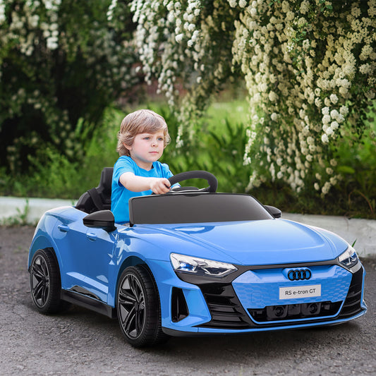 Homcom Audi Licensed 12V Kids Electric Ride-On With Remote Control Suspension System Lights Music Motor - Blue