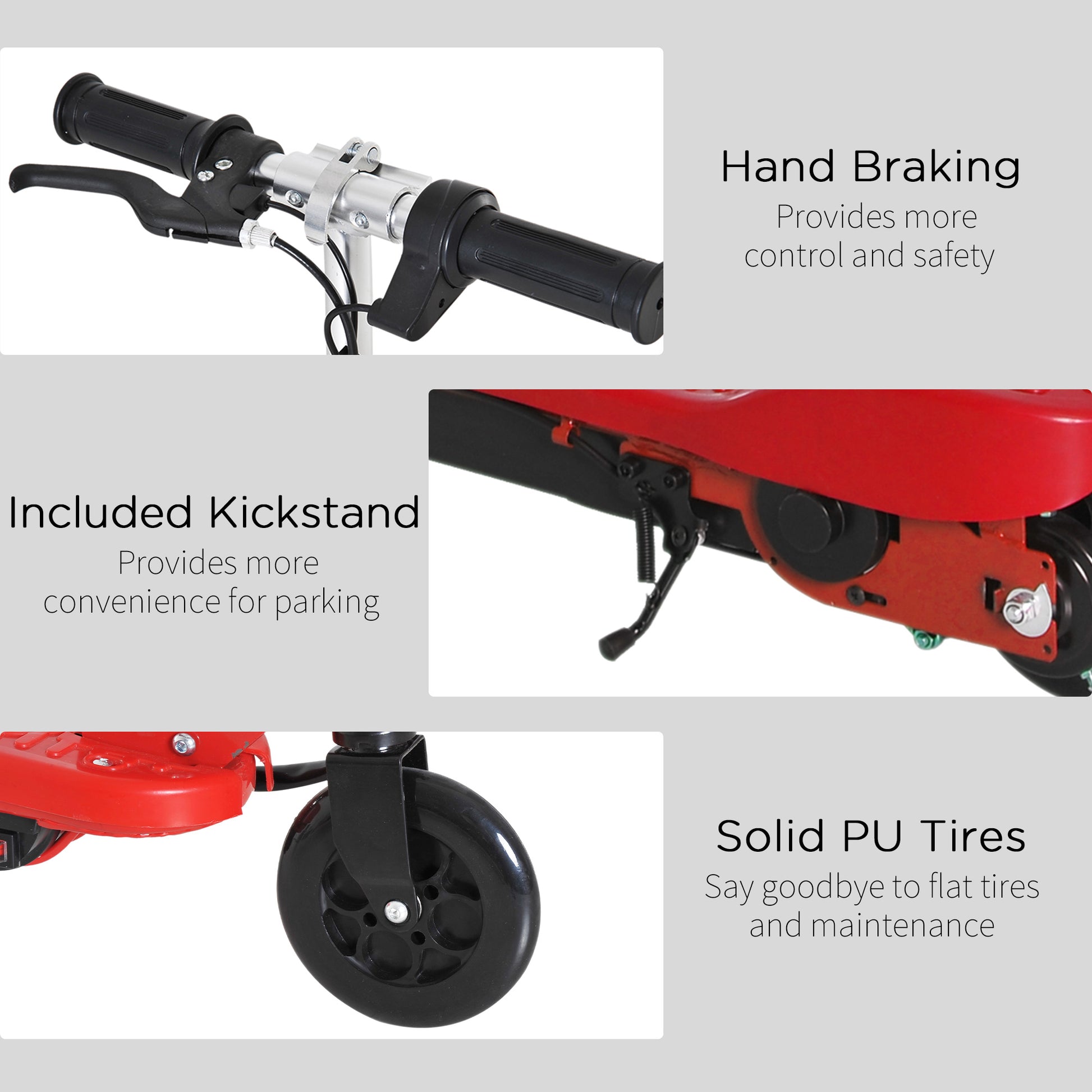 Homcom Folding Electric Kids Scooter Ride on Age 7-14