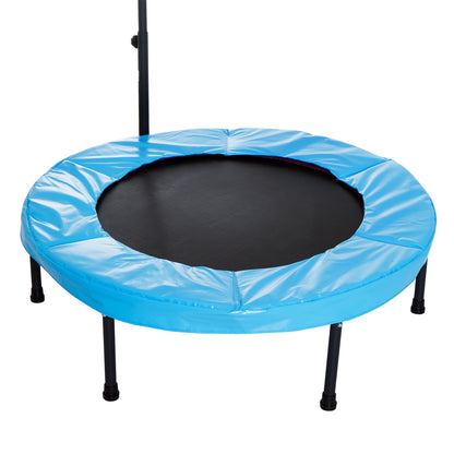 Homcom Trampoline Rebounder w/ Adjustable Handle for Children and Adults Blue