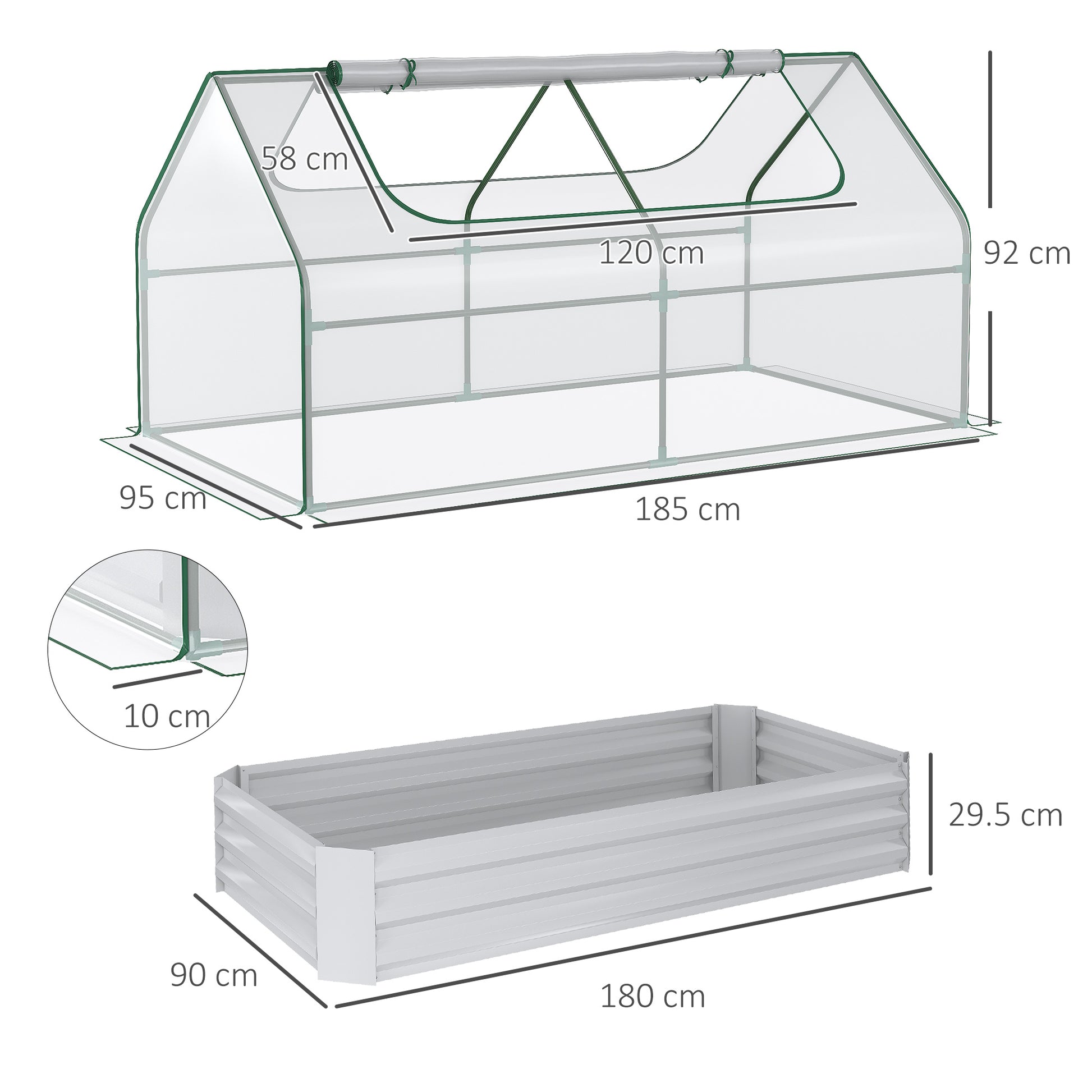 Outsunny Raised Garden Bed with Greenhouse