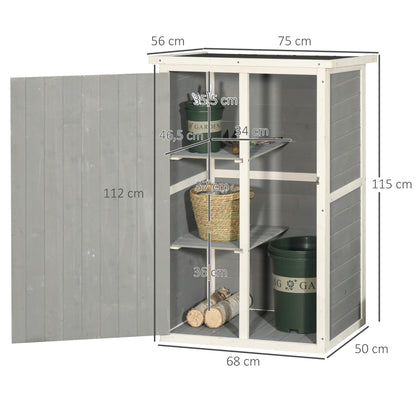 Standard 75cm Single Door Pent Garden Store With Shelves Fir Wood Grey by Steadfast