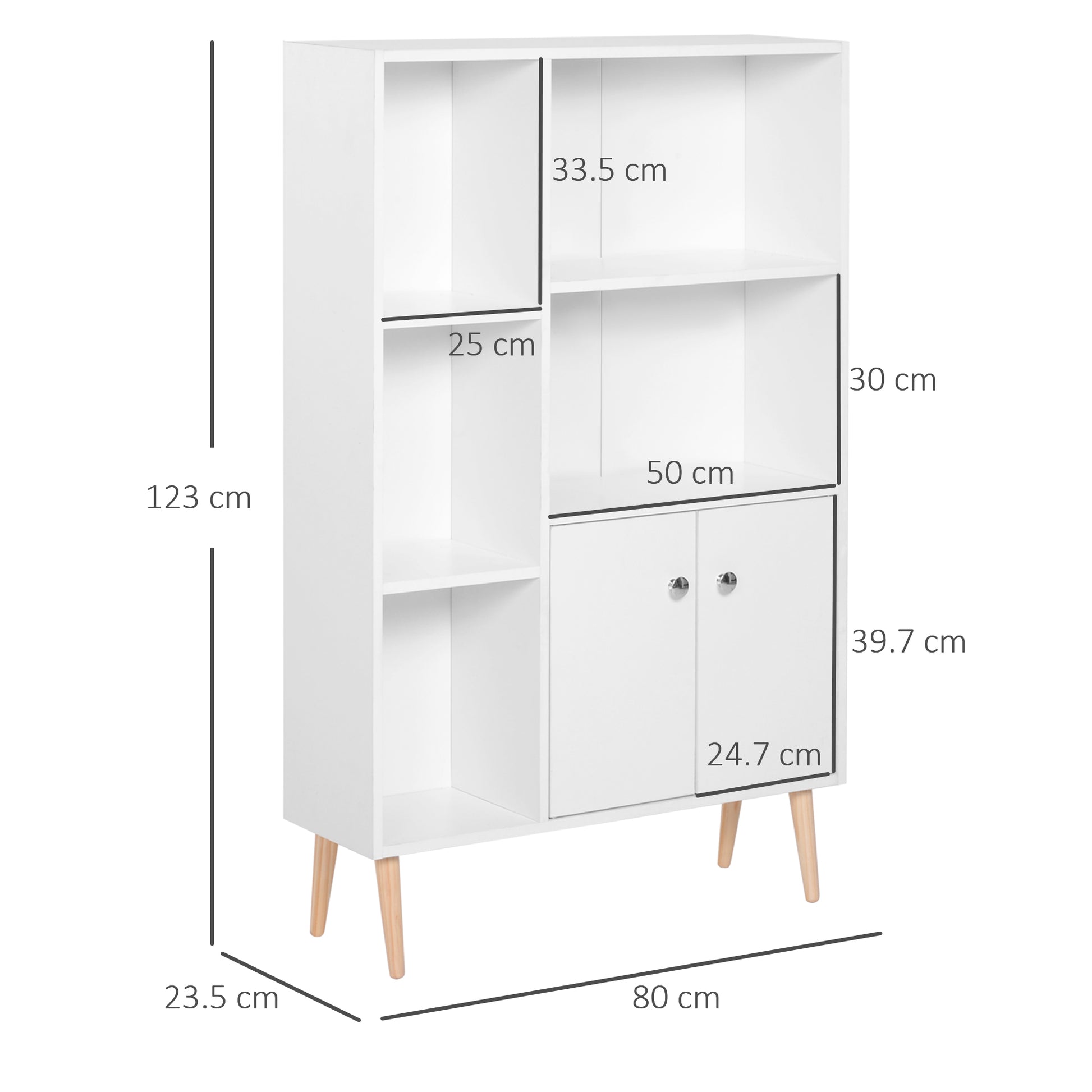 Homcom Multi-Compartment Bookcase - White