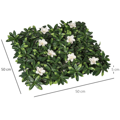 Outsunny 12Pcs 20" X 20" Artificial Boxwood Wall Panel Rhododendron Privacy Fence Screen