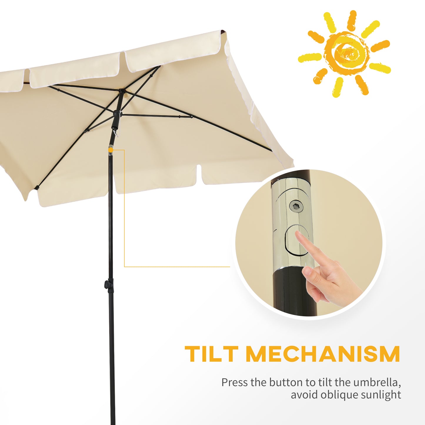 Outsunny Garden Parasol Umbrella