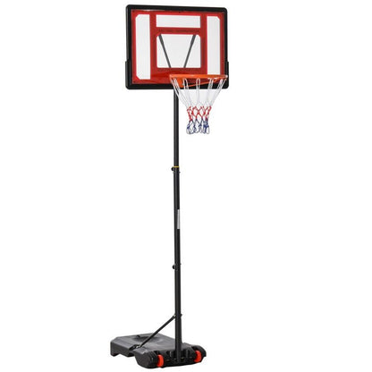 Homcom Portable Basketball Stand 160-210cm Adjustable Height Sturdy Rim Hoop Base Net