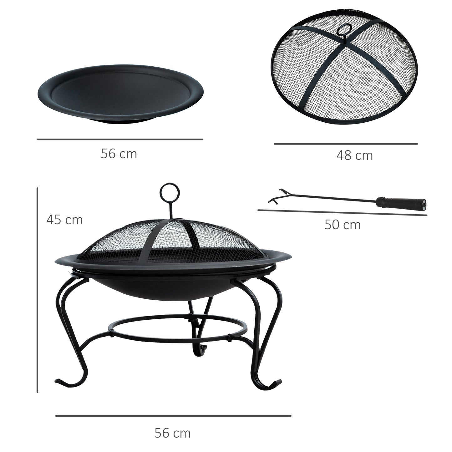 Outsunny Steel Fire Pit