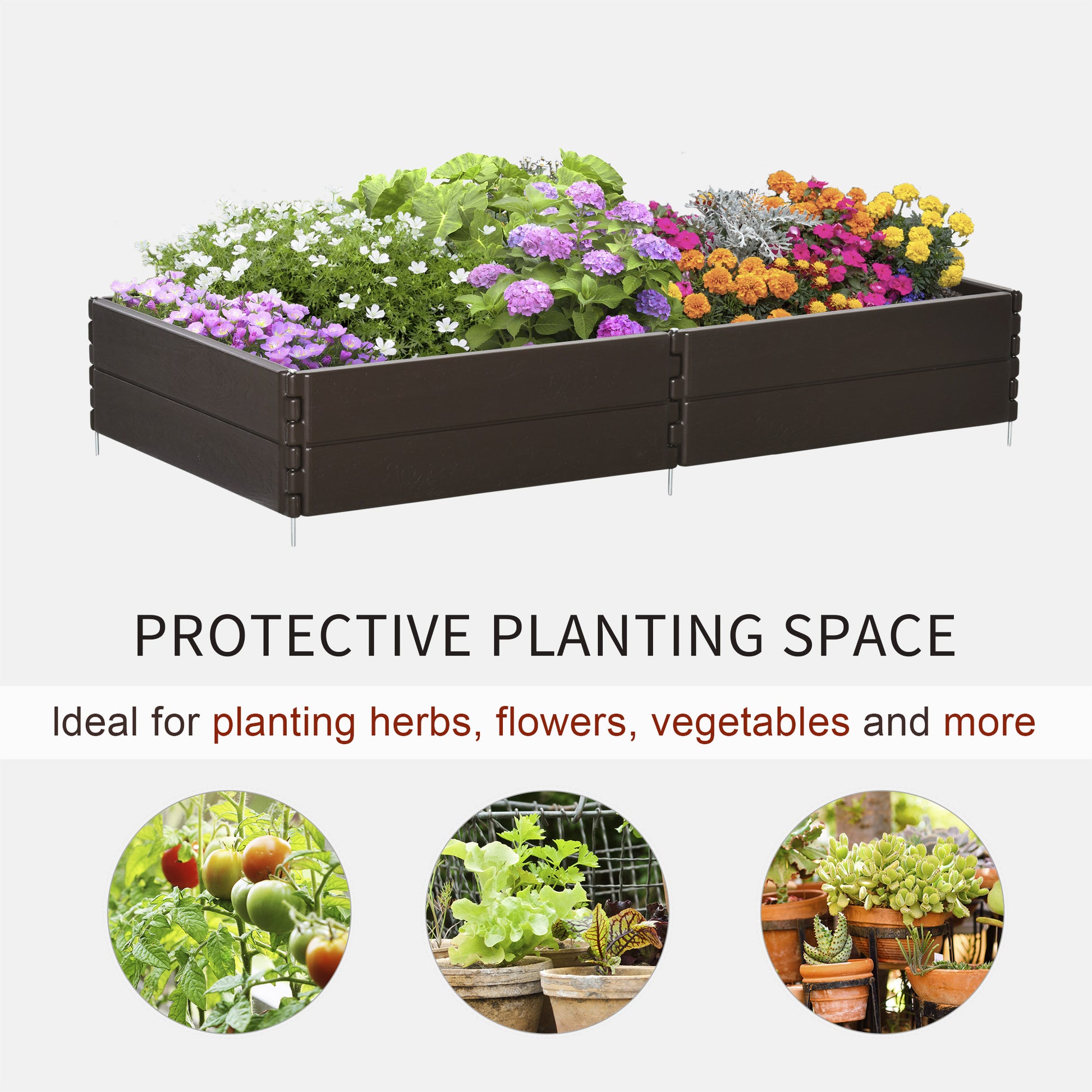 Outsunny 63.5 cm x 2.5 cm x 20 cm Raise Garden Bed Kit