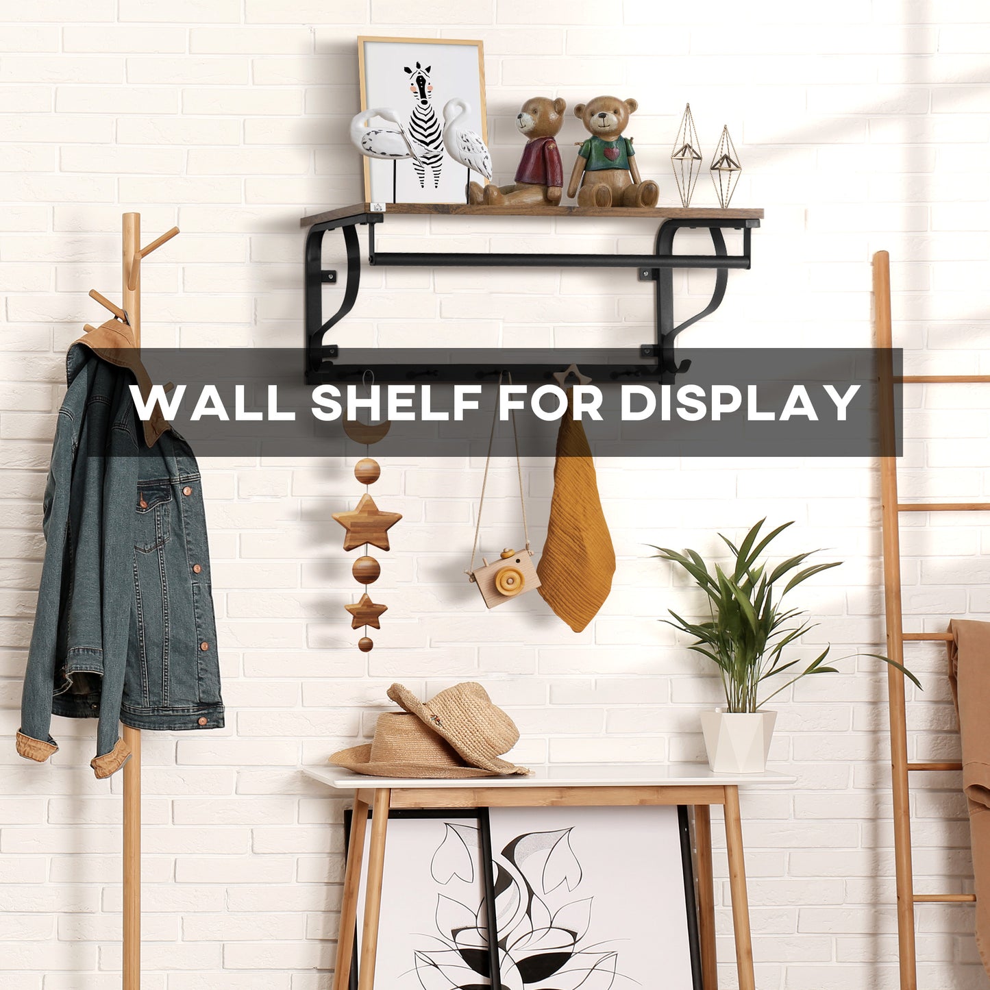 Homcom Industrial-Style Floating Wall Shelf