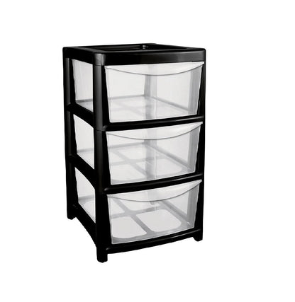 Black 3 Drawer Mini Tower