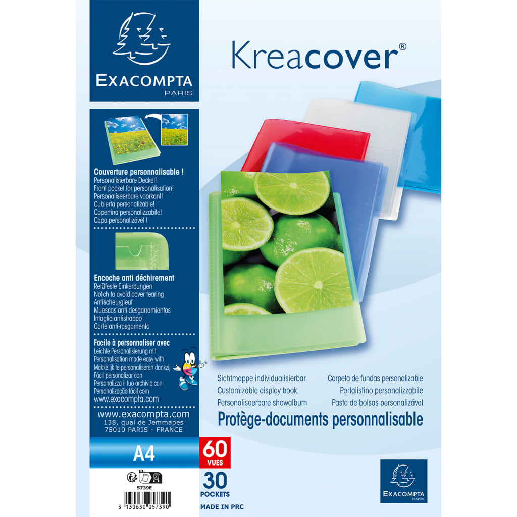 Exacompta Display Books Kreacover A4 30 Pockets PP 12 pcs