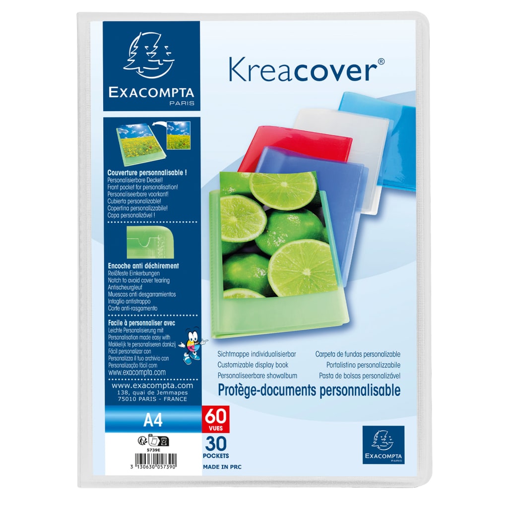 Exacompta Display Books Kreacover A4 30 Pockets PP 12 pcs