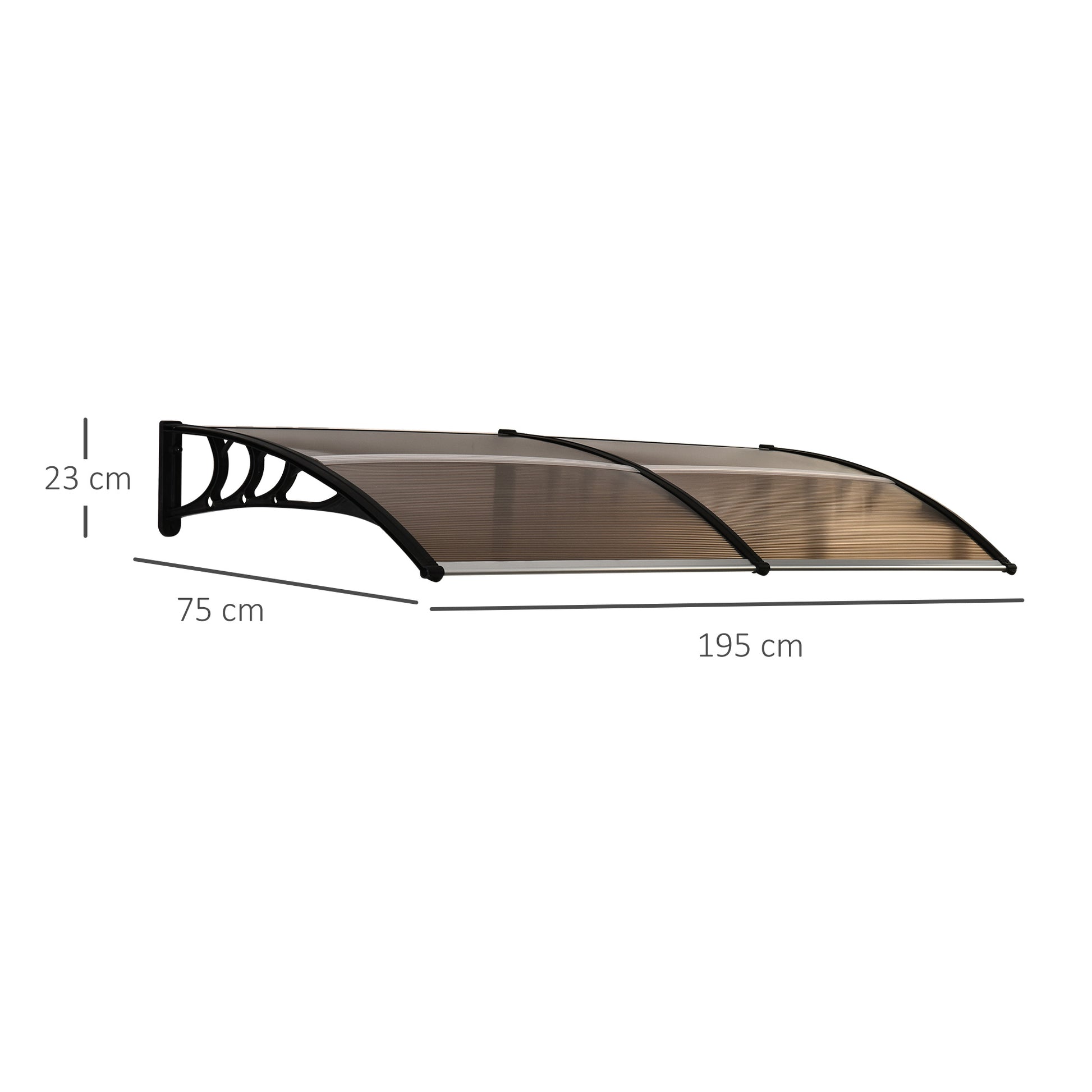 Outsunny 75 x 195 cm Curved Door Window Awning Canopy