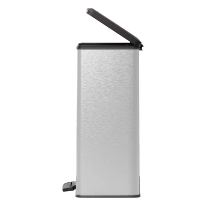 Curver Pedal Bin Deco Rectangular 65L Silver