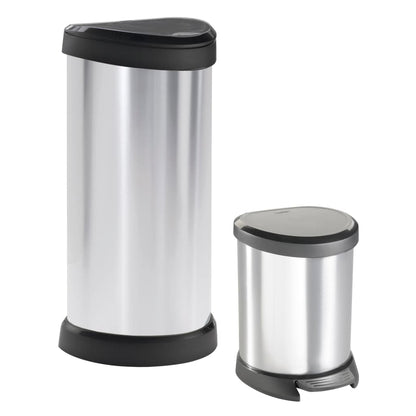 Curver Pedal Bin Deco Oval 40L Silver