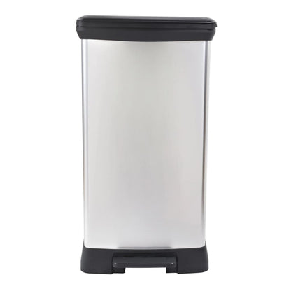 Curver Pedal Bin Deco Rectangular 50L Silver