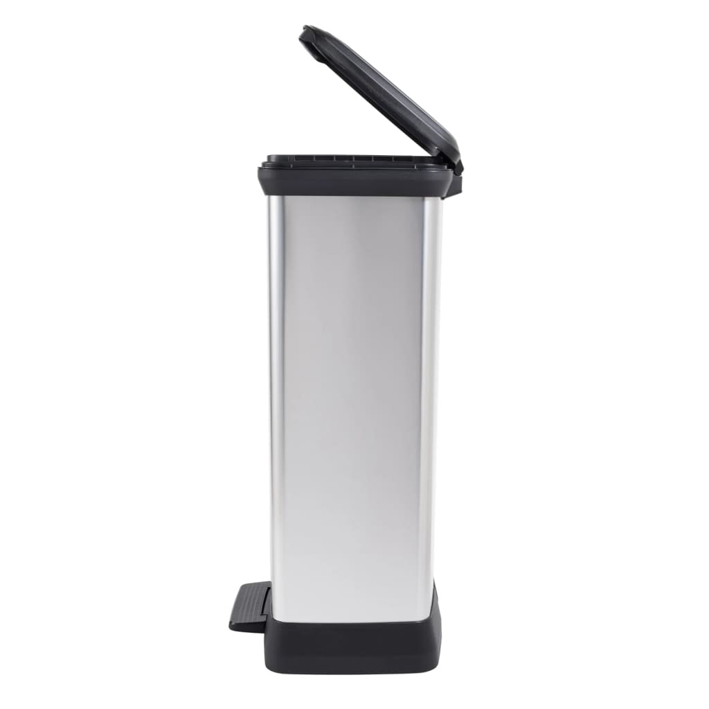 Curver Pedal Bin Deco Rectangular 50L Silver