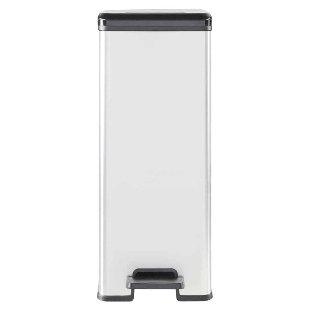 Curver Slim Pedal Bin Deco 40L Silver