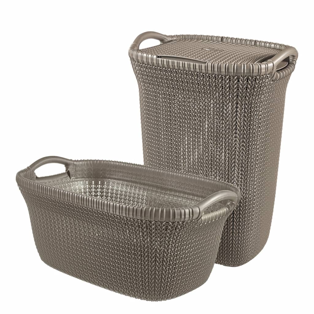 Curver Laundry Basket Knit 40L Metallic Brown