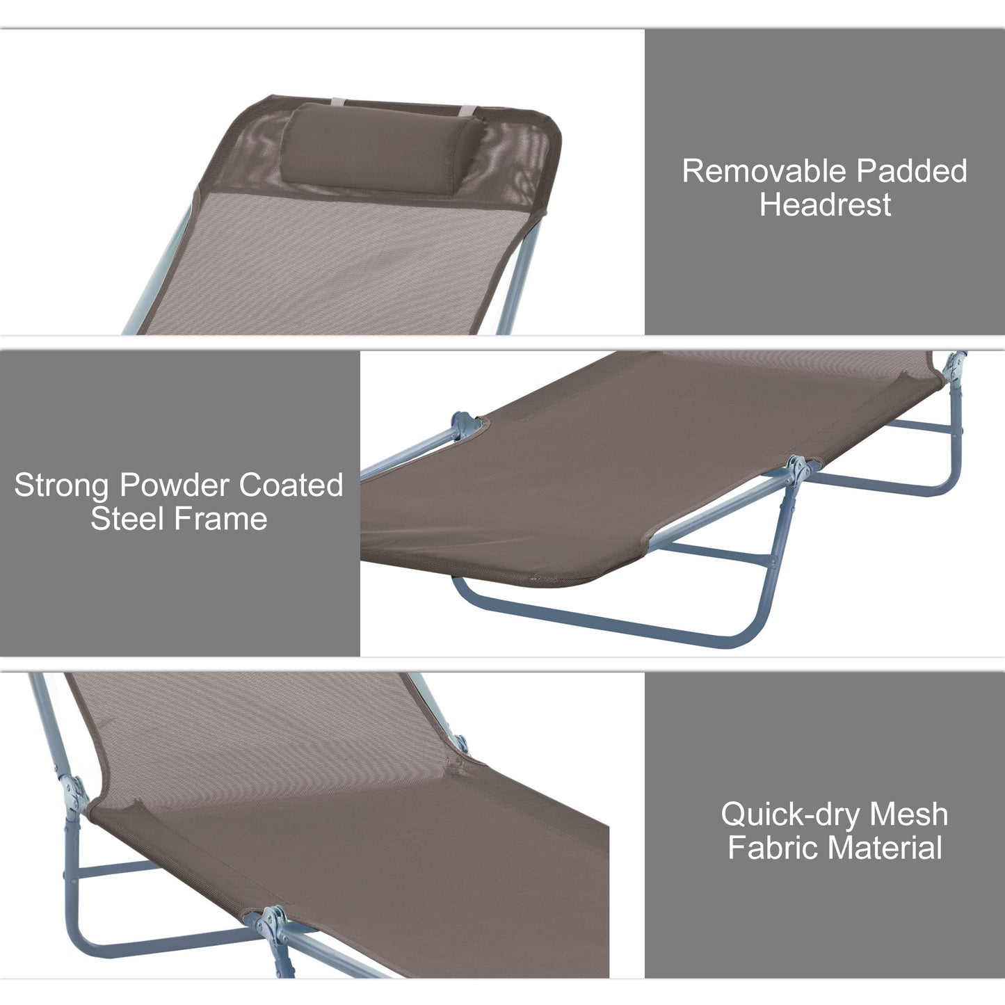 Outsunny Patio Foldable Sun Lounger