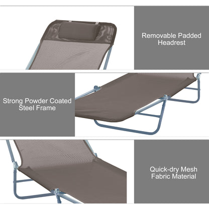 Outsunny Patio Foldable Sun Lounger