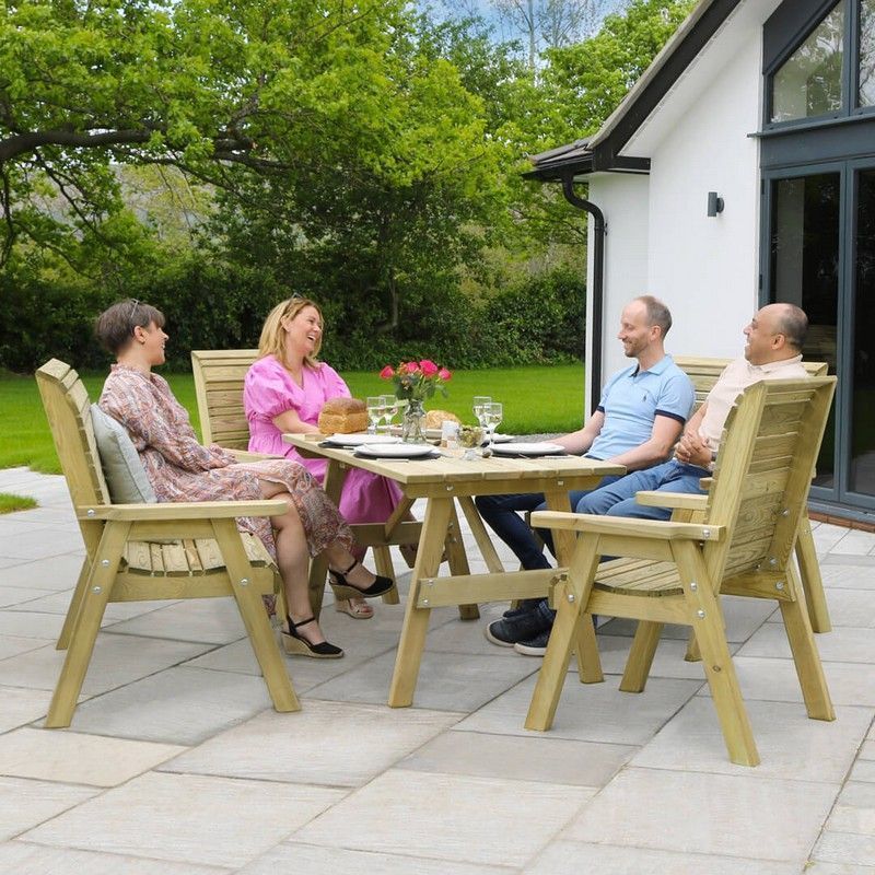 Freya Garden Furniture Set by Zest - 6 Seats - Croft Home & Garden