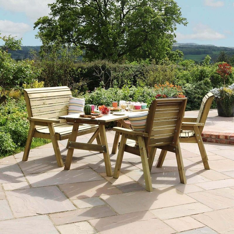 Freya Garden Furniture Set by Zest - 4 Seats - Croft Home & Garden