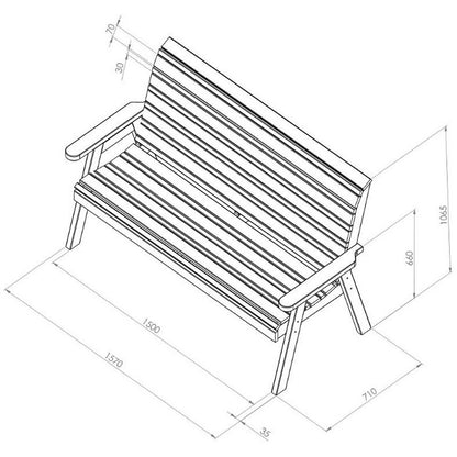 Freya Garden Bench by Zest - 3 Seats