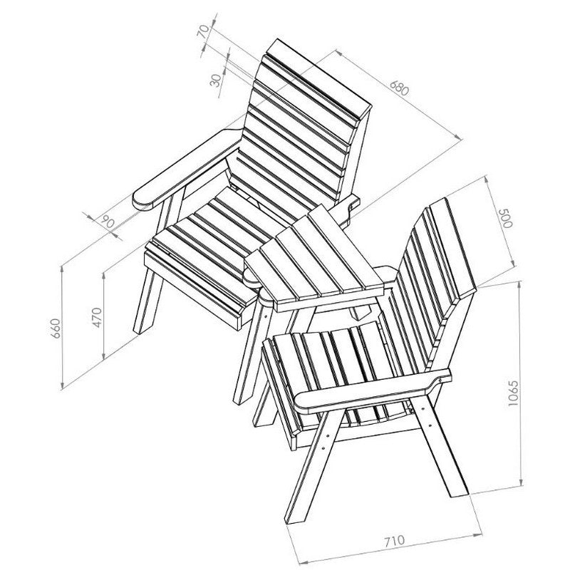 Freya Garden Tete a Tete by Zest - 2 Seats