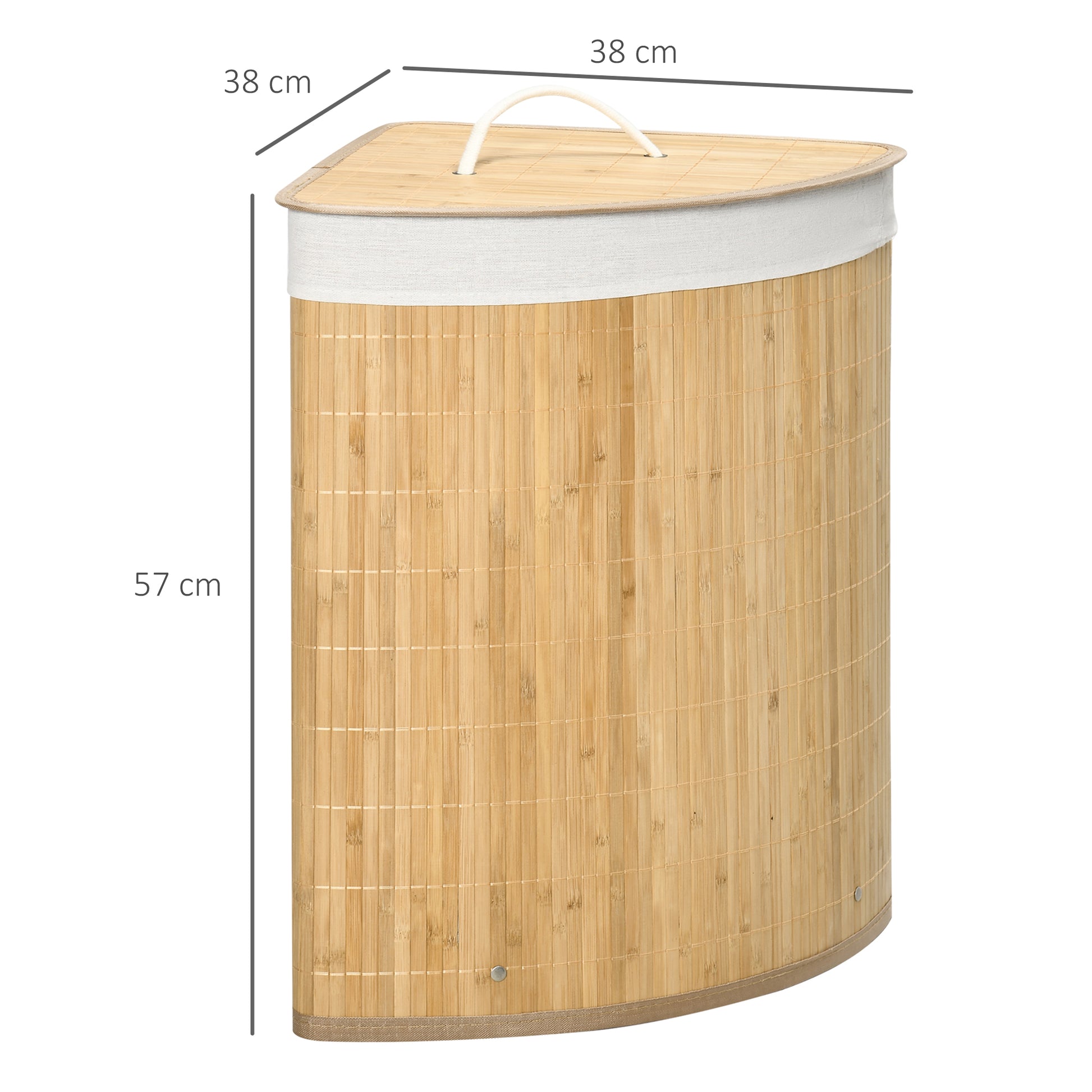 Homcom Bamboo Laundry Basket With Lid