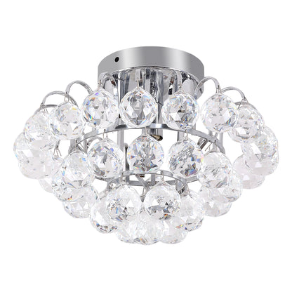 Homcom 30x30cm K9 Crystal Droplets Ceiling Pendant Light Silver