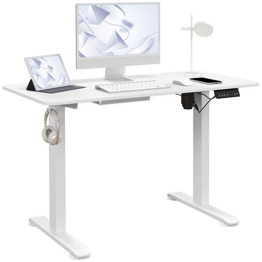 72-116cm Adjustable Electric Standing Desk, 120 x 60cm Tabletop - White-0