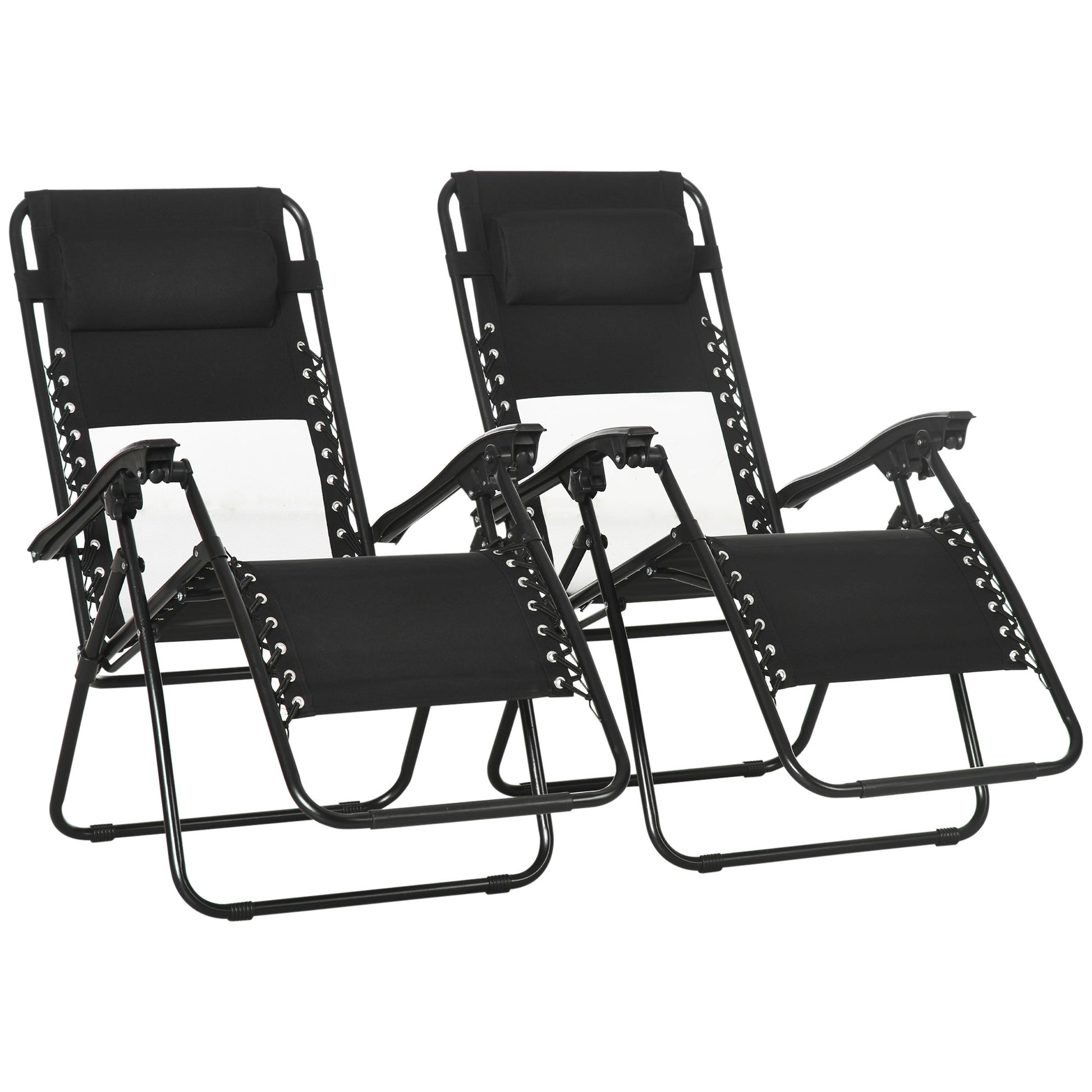 Outsunny Garden Recliner Chairs Set of 2