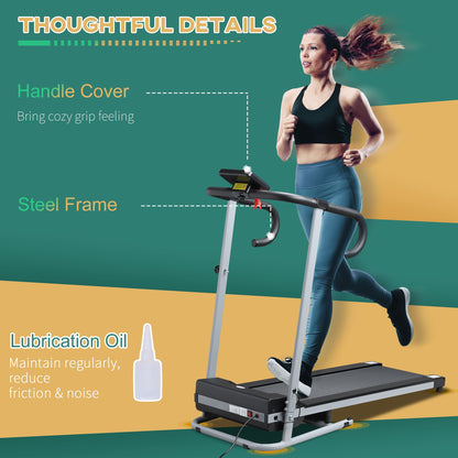 Homcom Electric Treadmill Home Running Machine 500W 28kg-Black/Grey