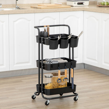 Homcom 3 Tier Utility Rolling Cart