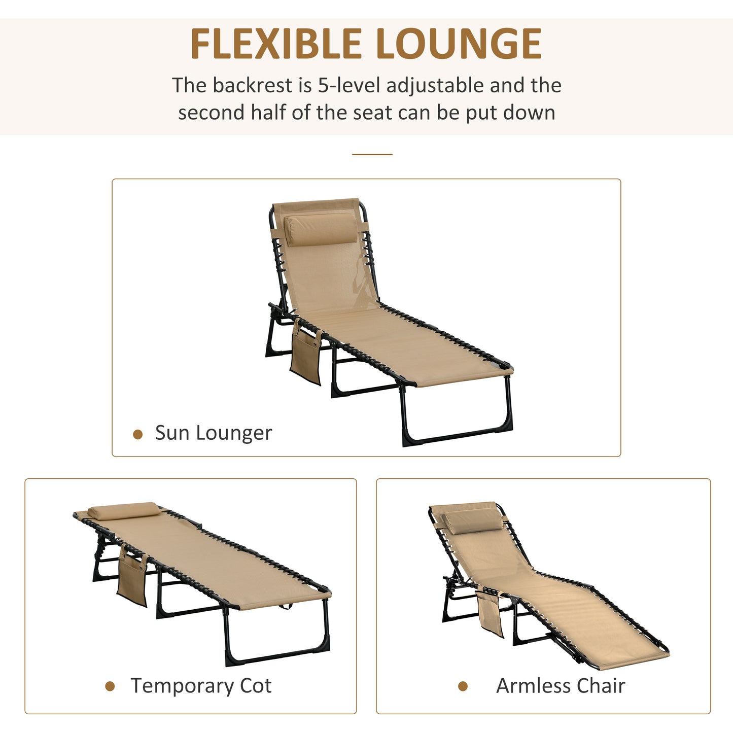 Outsunny Portable Sun Lounger