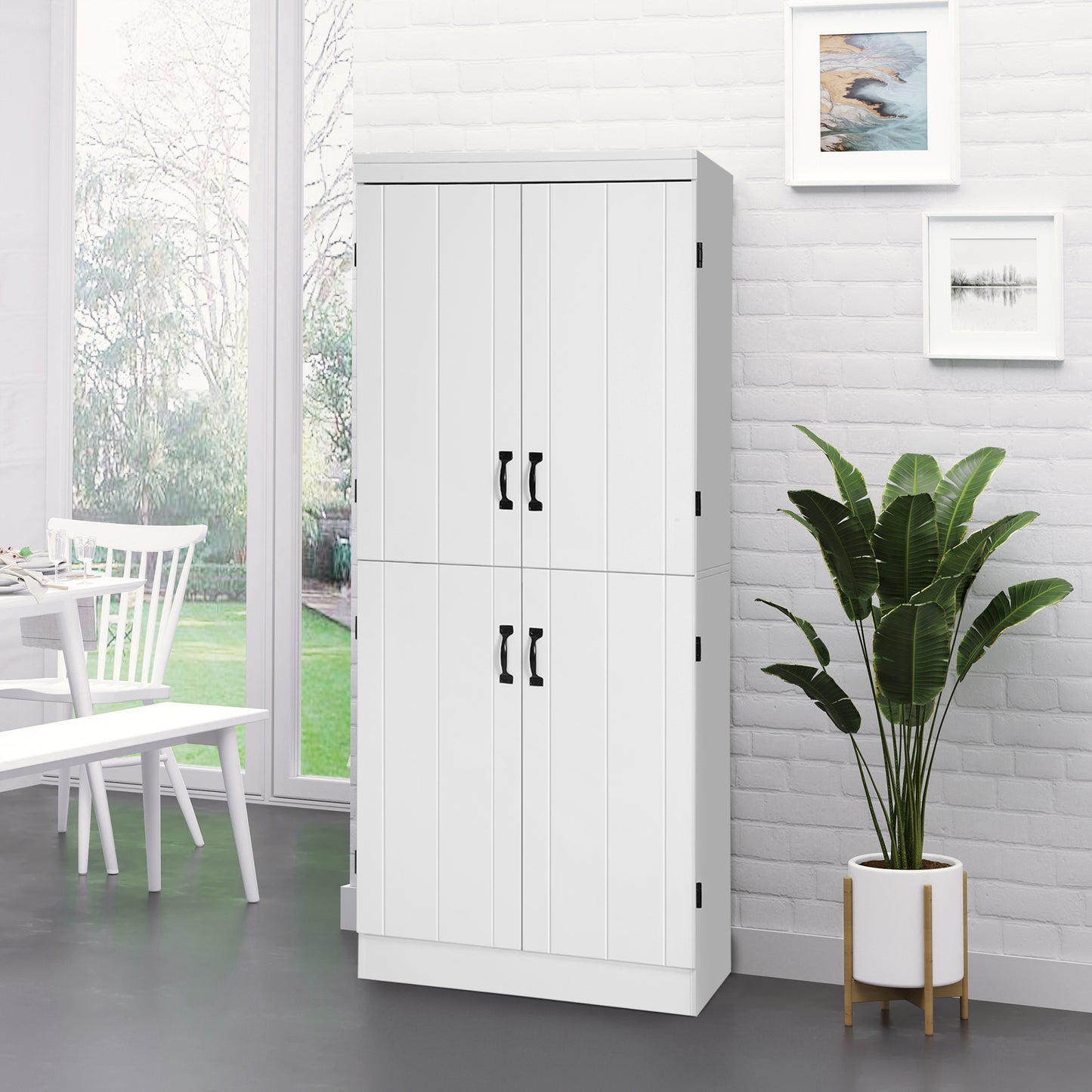 Homcom 4-Door Tall Kitchen Cupboard