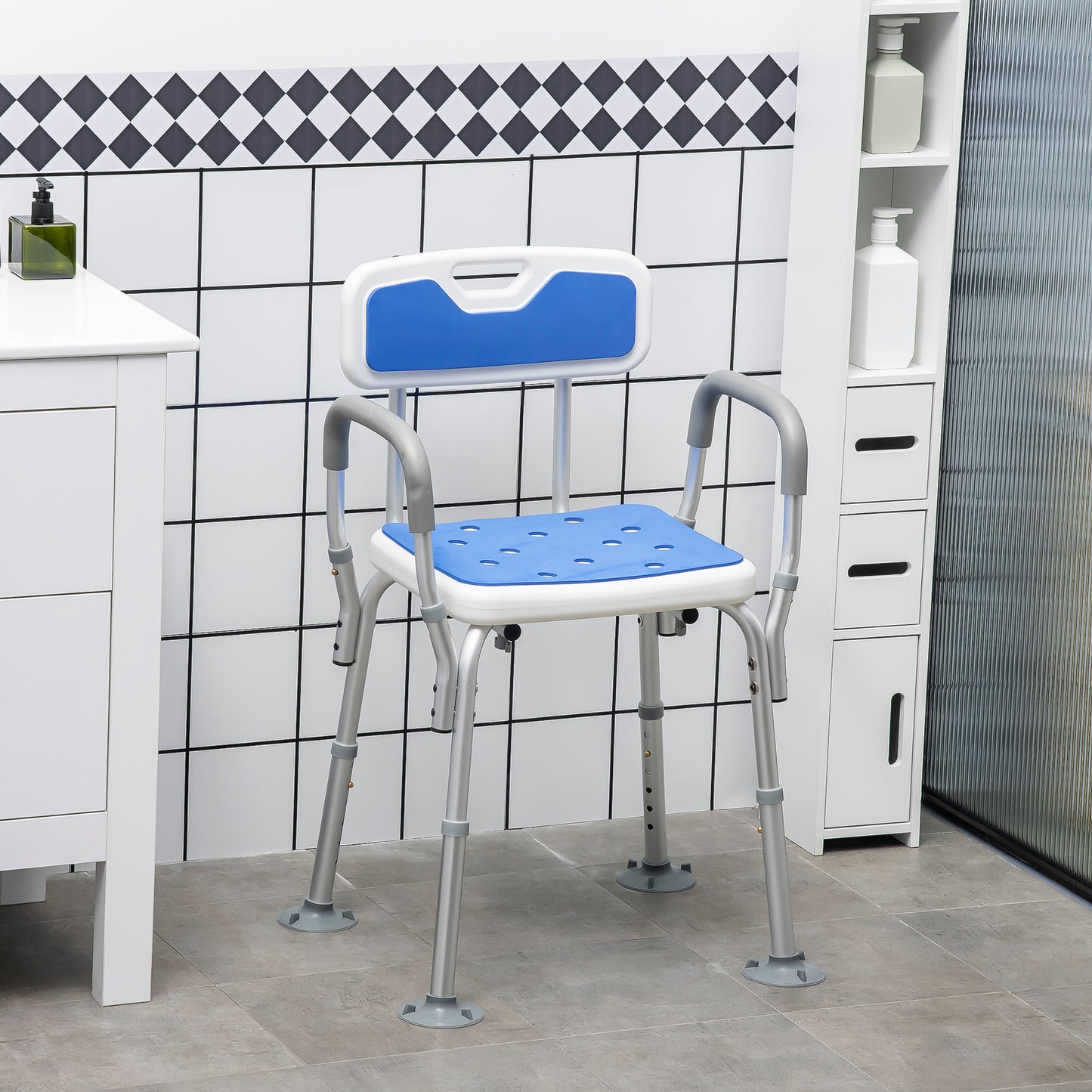 Homcom EVA Padded Shower Chair for the Elderly and Disabled