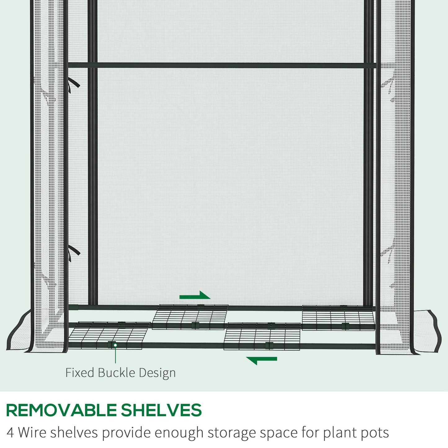 Outsunny Mini Greenhouse with Shelves Portable Garden Grow House for Plants with Roll Up Door and Vents