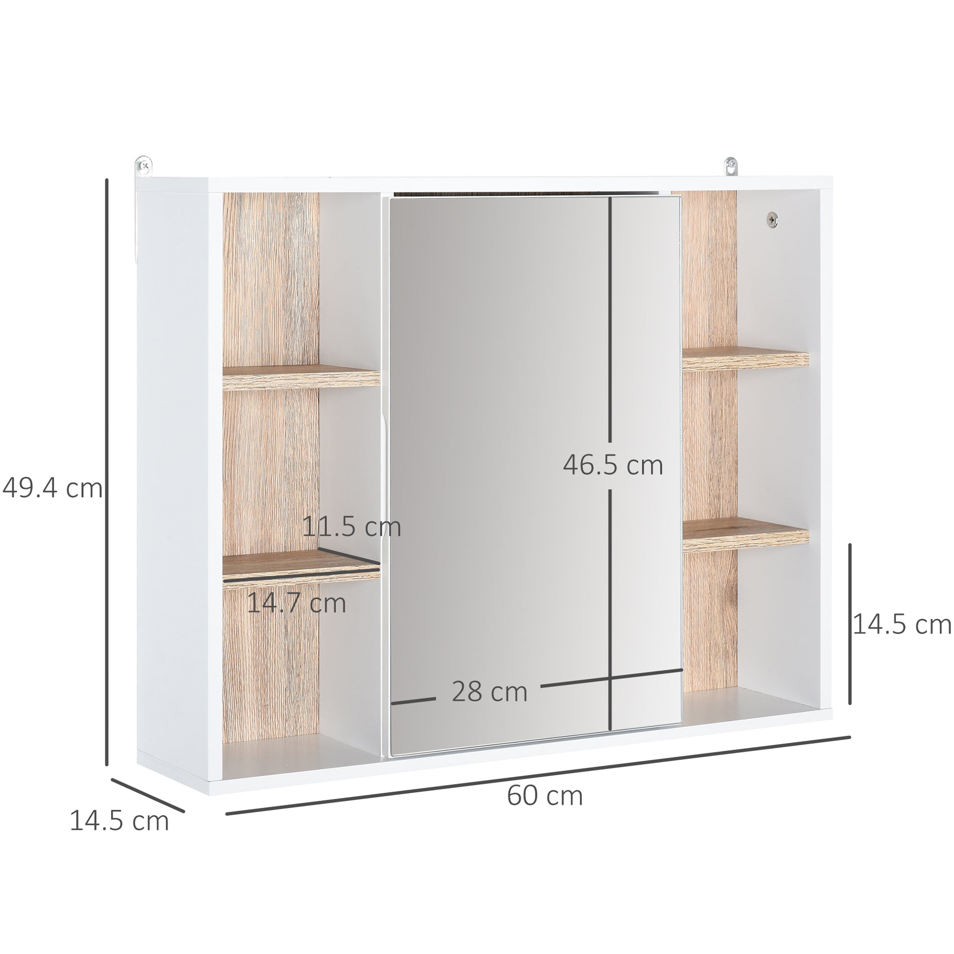 Homcom Mirrored Bathroom Wall Cabinet