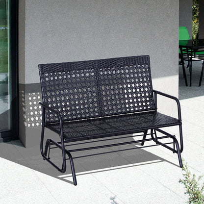 Outsunny 2 Seater PE Rattan Glider Bench