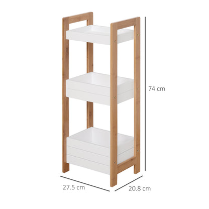 Homcom Three-Tier Bamboo Bathroom Rack